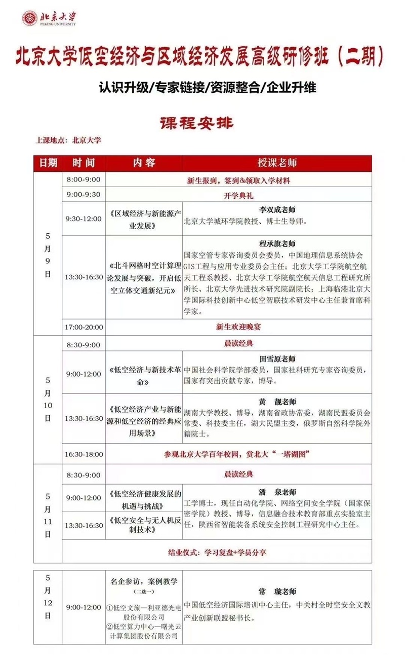 2025年5月低空经济与区域经济发展上课通知